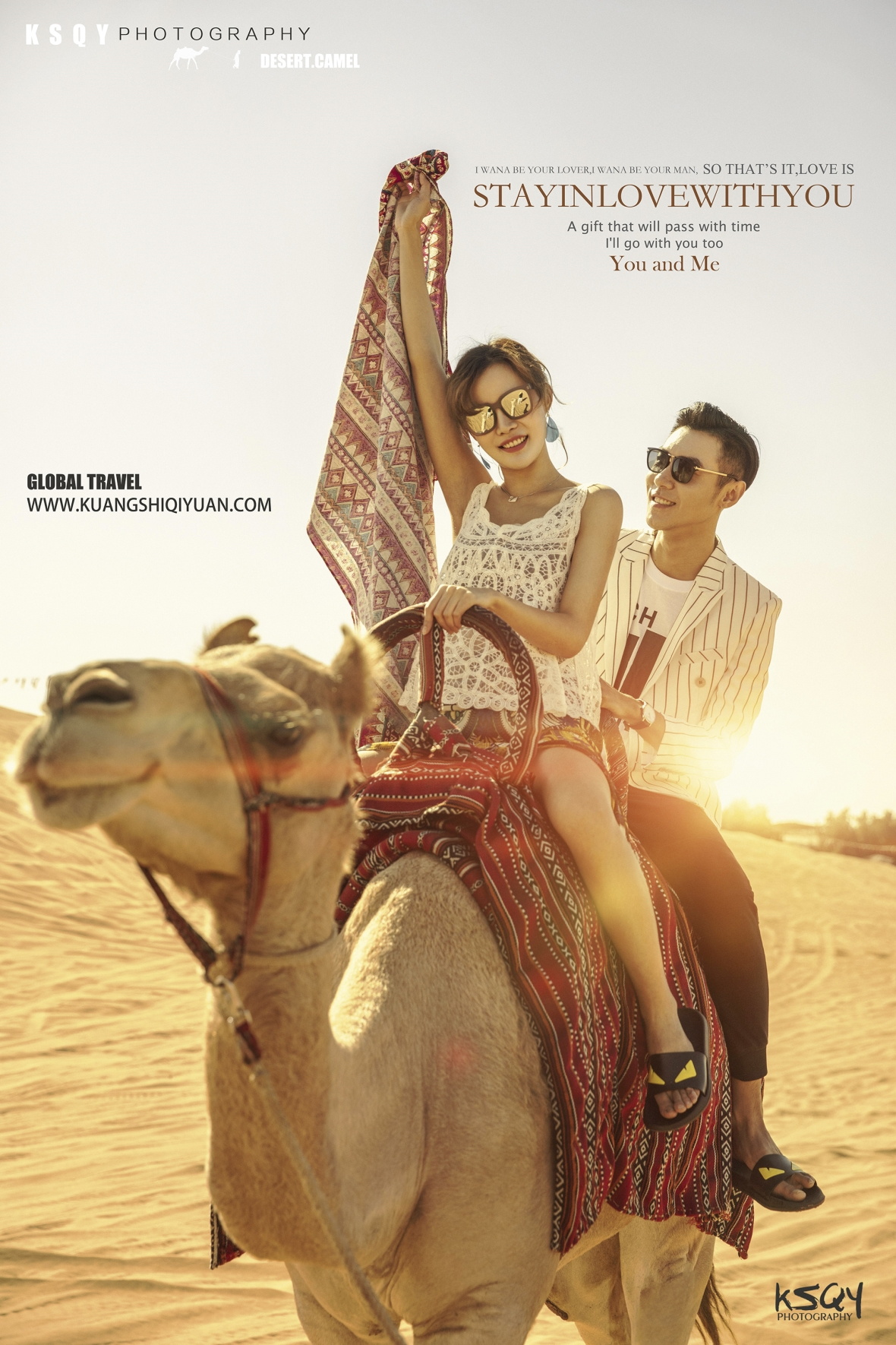 迪拜婚纱摄影-沙漠骆驼